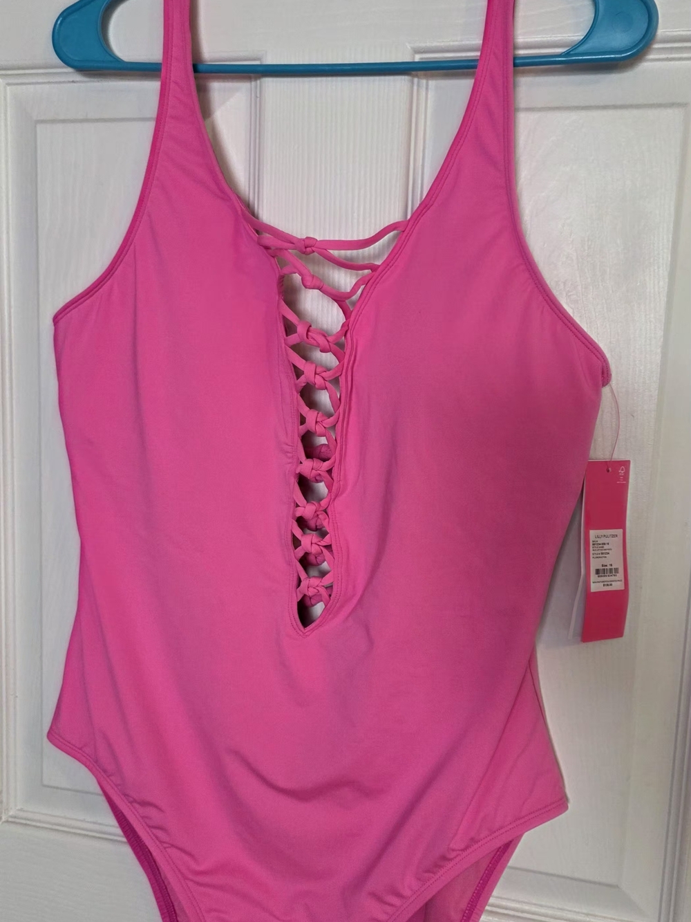 Lilly Pulitzer Size 16 Isle Lattice One Piece Swim Suit Bathing Suit Pink